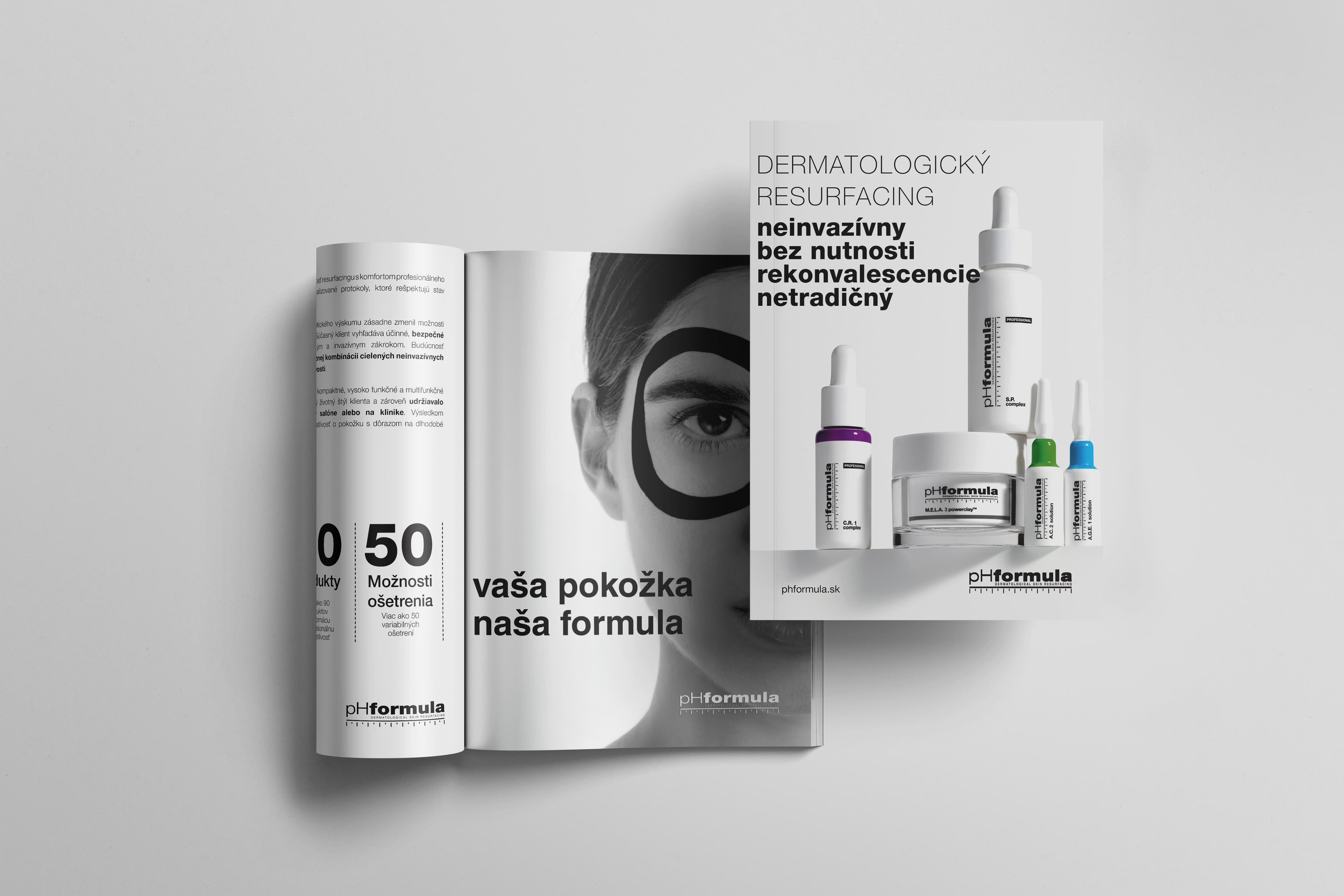 grafický dizajn katalógu estetická medicína typografia layout